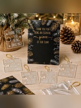 16pc Christmas Thank You Puzzle Ornaments Set Teacher Staff Appreciation Gifts